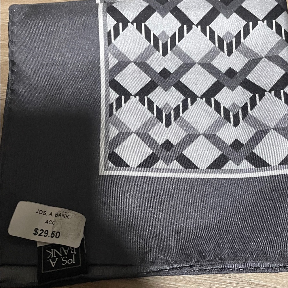 Jos. A. Bank Gray Geometric Pocket Square